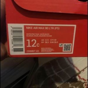 Nike Air Max 90 LTR (ps) SIZE 12c (KIDS)